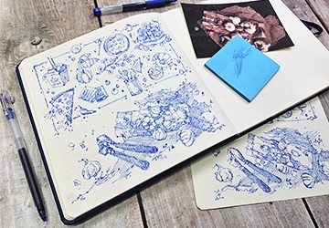 Предметный скетчинг. Продукты. Часть 2