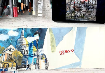 Велосипед на Монмартре. Часть 1 (композиция и основные пятна цвета)