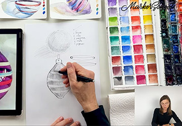 Стекло в акварели. Закон светотени