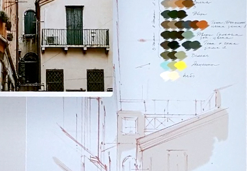 Венецианский фасад. Линейный рисунок