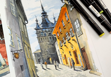 Улица с башней. Финальные штрихи