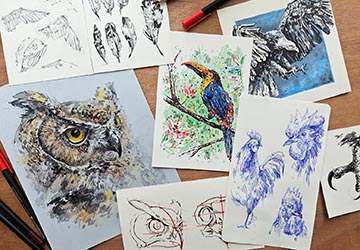 Крылышки: варианты штриха и фактуры