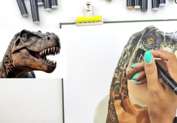 Рисуем тиранозавра. Цвет. Часть 1