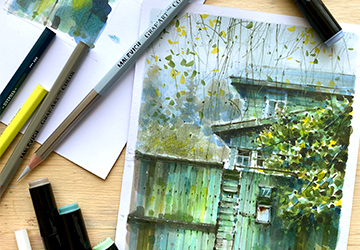 "Зеленый" сюжет. Завершение: детализация карандашами 