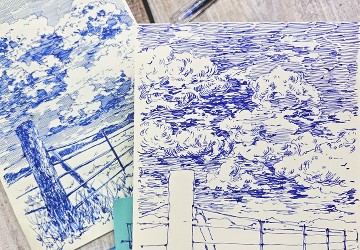 Пейзаж с кучевыми облаками. Часть 2