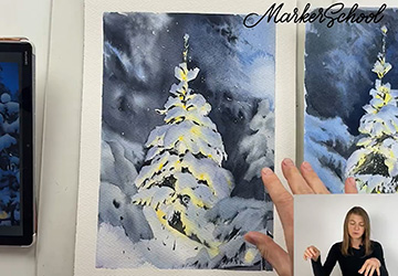 Ёлочка в зимнем лесу. Детали