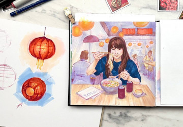 «Заглянем в лапшичную?» Фон