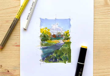 Эпизод с закатной дорогой. Эскиз