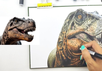 Рисуем тиранозавра. Цвет. Часть 3