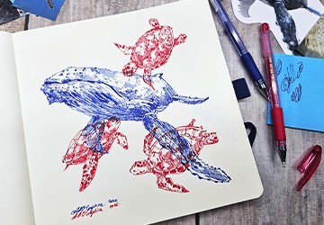 Бонусный урок: синий+красный