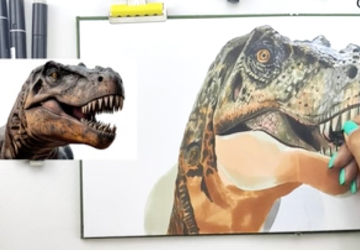 Рисуем тиранозавра. Цвет. Часть 2