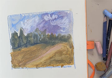 Масляная пастель + разбавитель и кисть