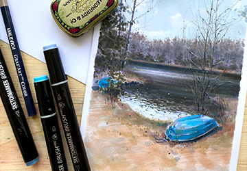 Пасмурное лесное озеро. Завершение