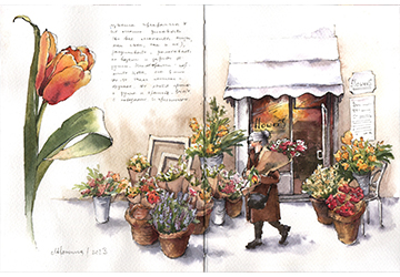 Цветочная лавка разворот. Акценты.