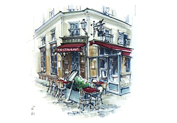 РЕСТОРАН LE RELAIS ODÉON - ЦВЕТ и АКЦЕНТЫ