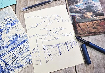 Пейзаж с кучевыми облаками. Часть 1