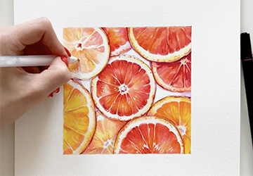 СОЧНЫЙ АПЕЛЬСИН: СМЕШЕННАЯ ТЕХНИКА