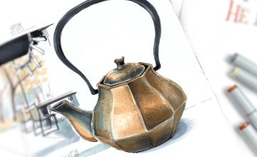 РИСУЕМ МЕДНЫЙ ЧАЙНИК