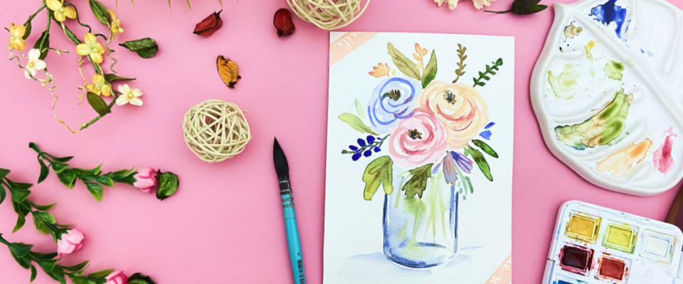 Букет в стеклянной банке