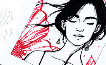 Портрет девушки в анфас брашпеном