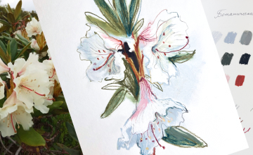 Цветочная композиция|пошаговый урок масляной пастелью