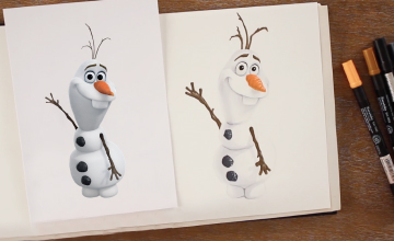 Рисуем Олафа из м/ф «Холодное сердце»