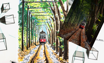 Трамвай в одноточечной перспективе