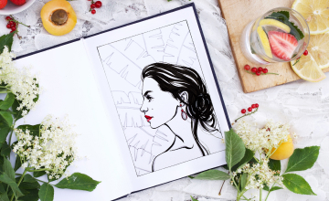 Портрет девушки в профиль брашпеном