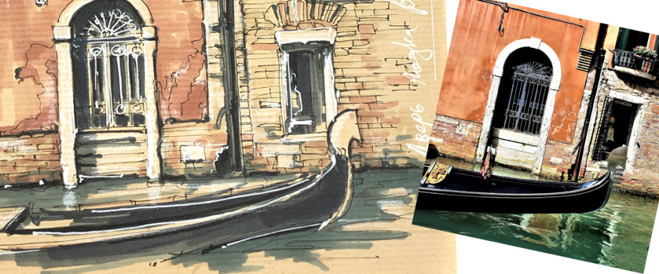 Гондола в Венеции. Крафт.