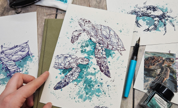 МОРСКИЕ ЧЕРЕПАХИ. Перо и тушь