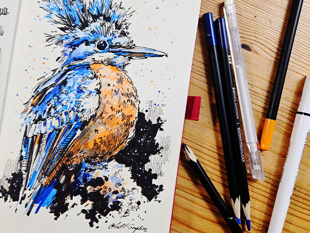 БЕСПЛАТНЫЙ МАСТЕР-КЛАСС "Зимородок. Графика"